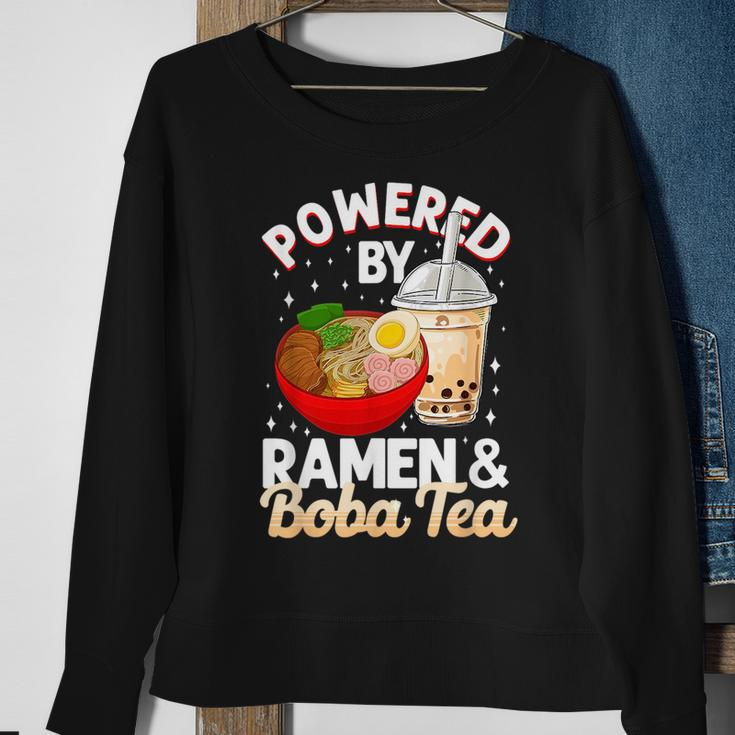 Bubble Powered By Ramen & Boba Tea Noodle Sweatshirt Gifts for Old Women
