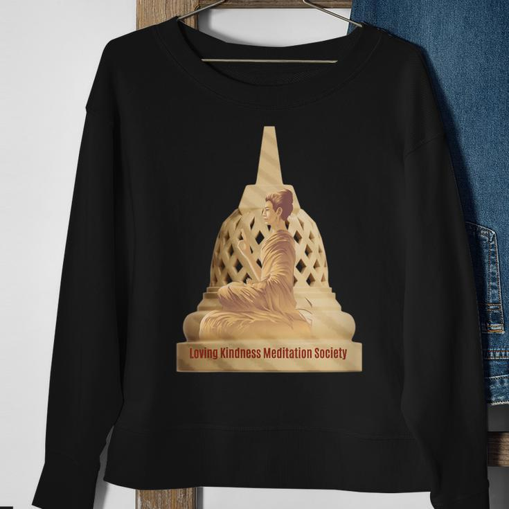 Buddha Borobudur Mindfulness Metta Lovingkindness Meditation Sweatshirt Gifts for Old Women