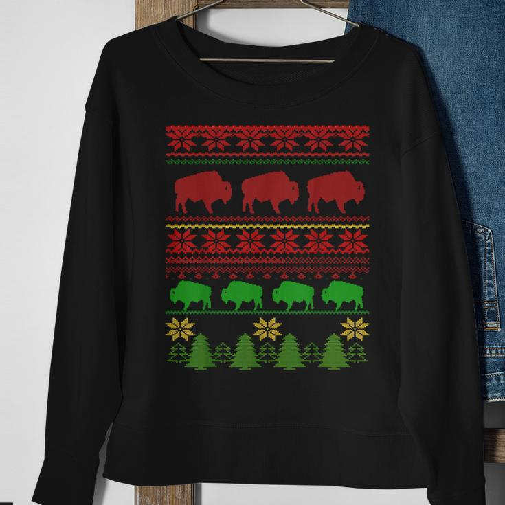 Buffalo Ugly Christmas Sweater Sweatshirt Gifts for Old Women