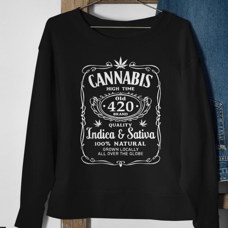 Cannabis High Time Old 420 Quality Indica & Sativa Weed Sweatshirt Gifts for Old Women