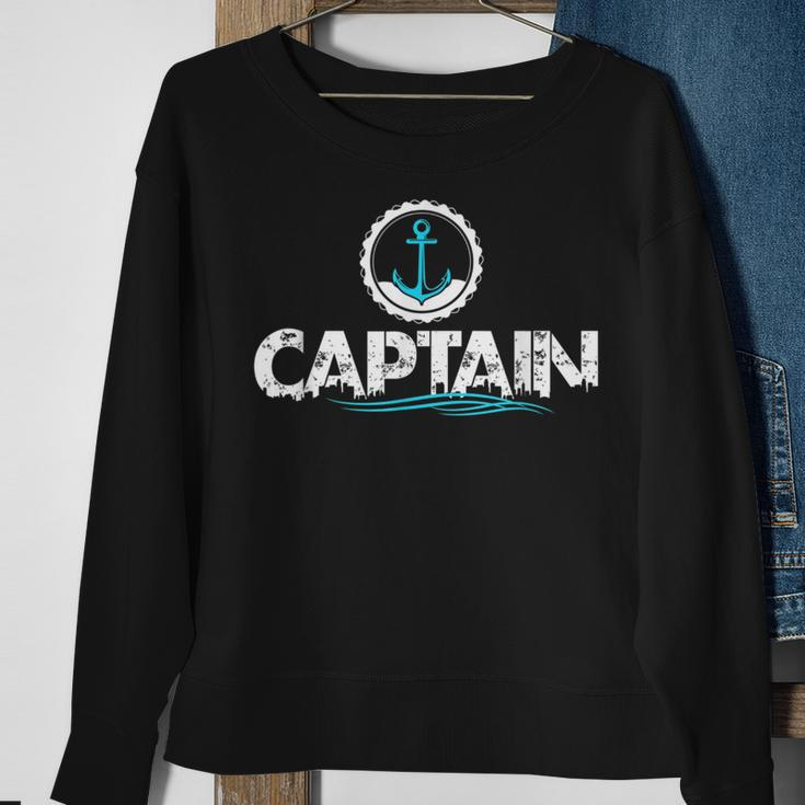 Captain Anchor Boating Sailing Gift Sweatshirt Gifts for Old Women