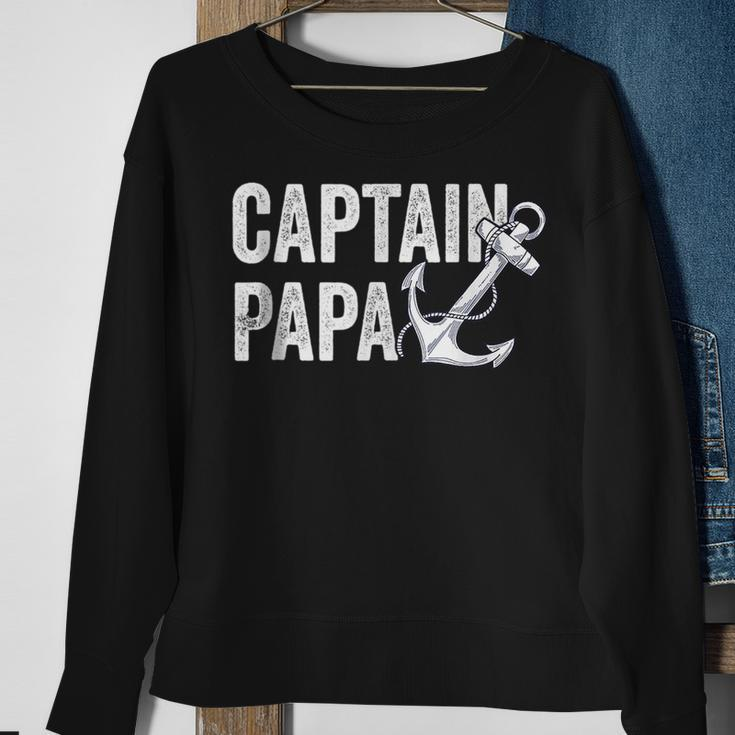 Captain Papa Pontoon Gift Lake Sailor Fishing Boating Sweatshirt Gifts for Old Women