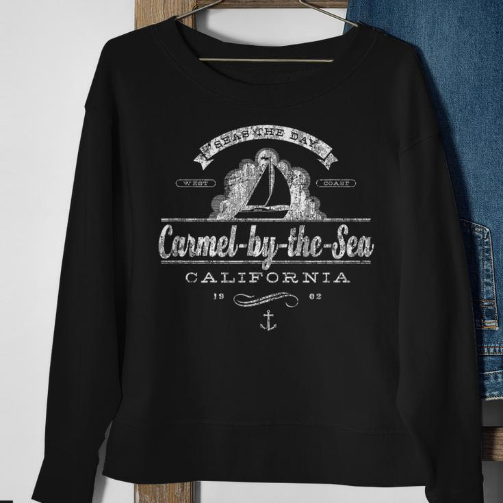 Carmel-By-The-Sea Ca Sailboat Vintage Nautical Sweatshirt Gifts for Old Women