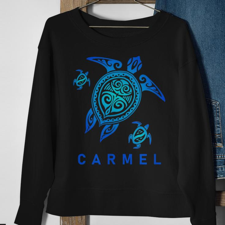 Carmel California Sea Blue Tribal Turtle Sweatshirt Gifts for Old Women
