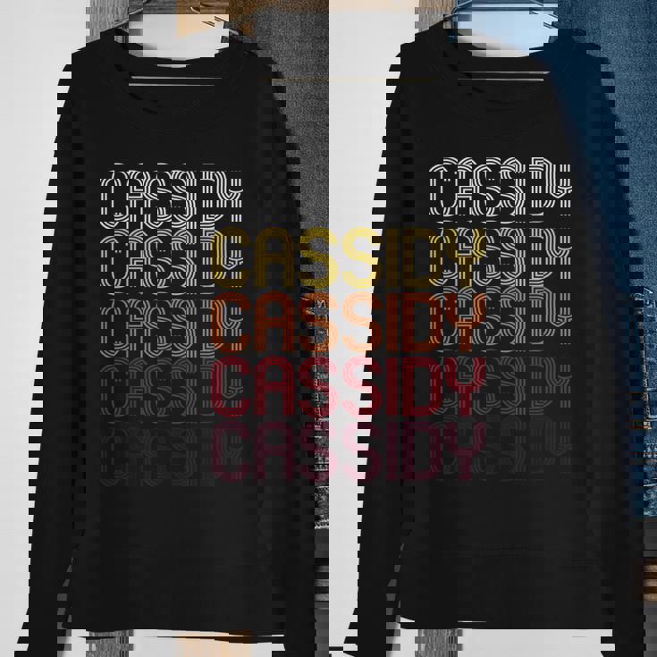 Cassidy Retro Wordmark Pattern Vintage Style Sweatshirt Gifts for Old Women