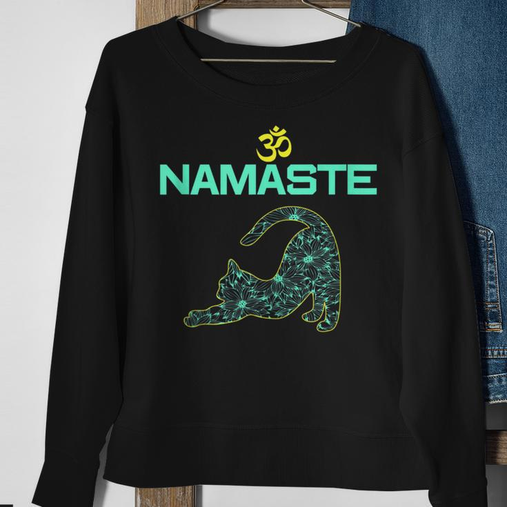 Cat Yoga Namaste Om Ying Yang Balance Yoga New Mat Sweatshirt Gifts for Old Women