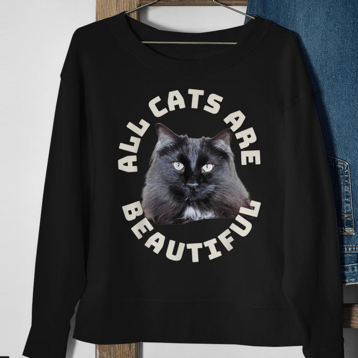 All Cats Are Beautiful Chantilly-Tiffany Cat Heartbeat Sweatshirt Gifts for Old Women
