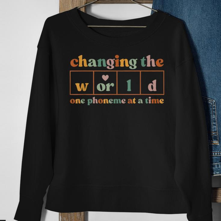 Changing The World One Phoneme At A Time Vintage Quotes Sweatshirt Gifts for Old Women