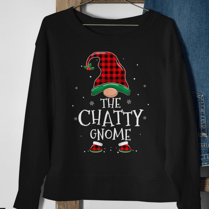 The Chatty Gnome Xmas Family Matching Plaid Christmas Gnomes Sweatshirt Gifts for Old Women
