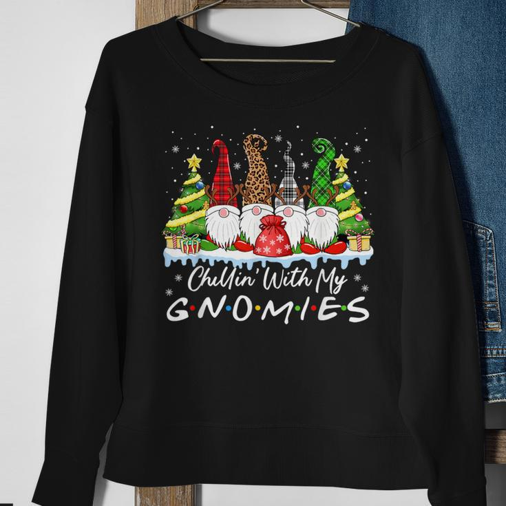 Chillin With My Gnomies Christmas Family Friend Gnomes Sweatshirt Gifts for Old Women