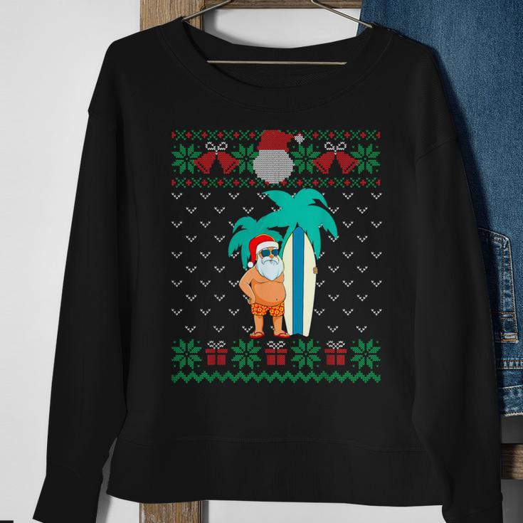 Christmas In July Summer Santa Ugly Xmas Sweater Tropical Sweatshirt Gifts for Old Women