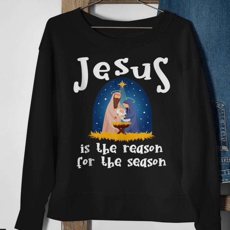 Christmas Nativity Jesus Is The Reason For The Season Sweatshirt Gifts for Old Women