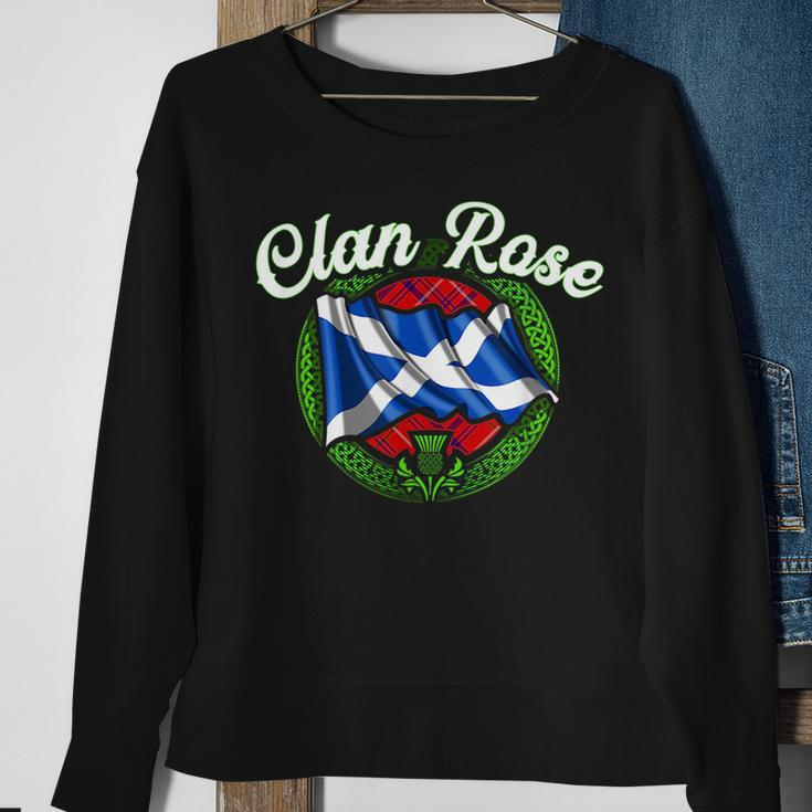 Clan Rose Tartan Scottish Last Name Scotland Flag Funny Last Name Designs Funny Gifts Sweatshirt Gifts for Old Women