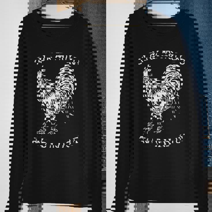 Cluck Around And Find Out Funny Gym And Fitness Workout Sweatshirt Gifts for Old Women