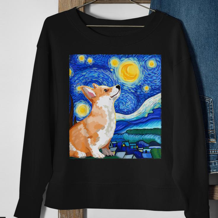 Corgi Starry Night Art Dog Art Corgi Owner Corgi Sweatshirt Gifts for Old Women