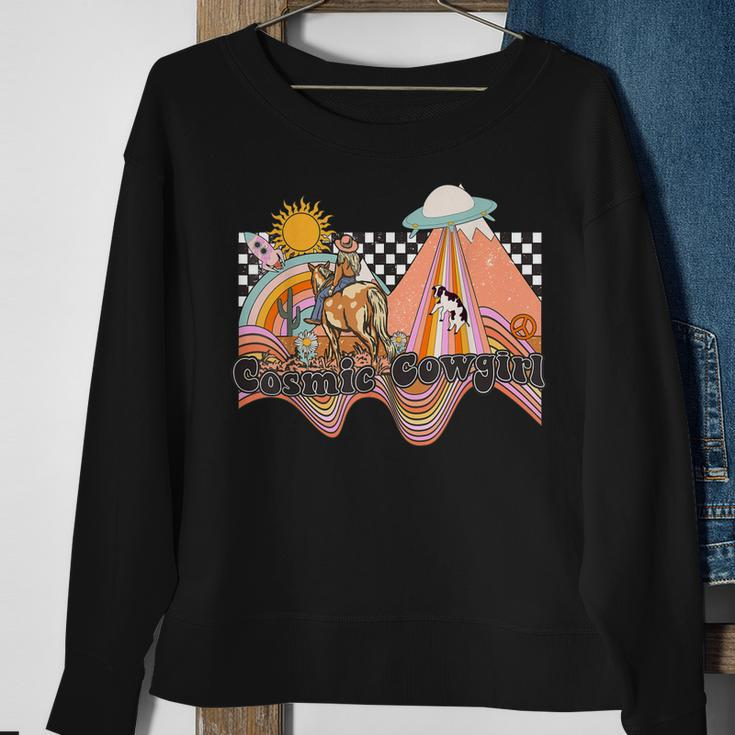 Cosmic Space Desert Cowgirl Sweatshirt Gifts for Old Women