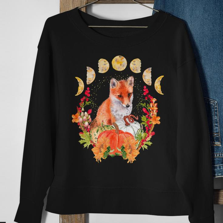Cottagecore Fox Floral Nature Aesthetic Men Women Graphic Sweatshirt Gifts for Old Women