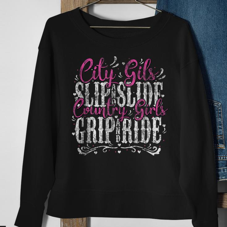 Country Girls Grip And Ride Western Cute Funny Pretty Nice Sweatshirt Gifts for Old Women