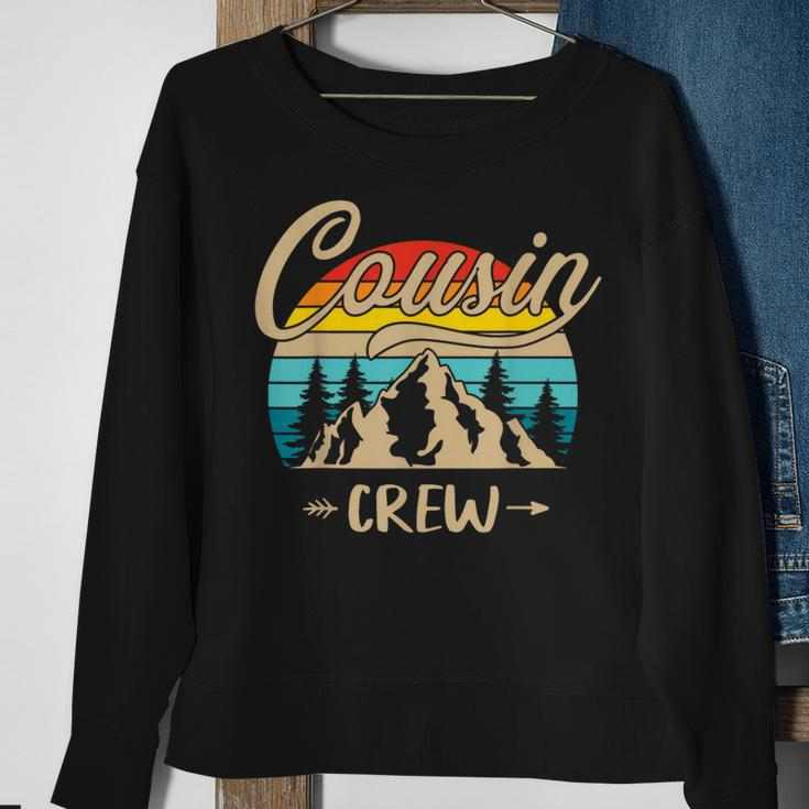 Cousin Crew Camping Sunset Summer Camp Retro Matching Trip Sweatshirt Gifts for Old Women