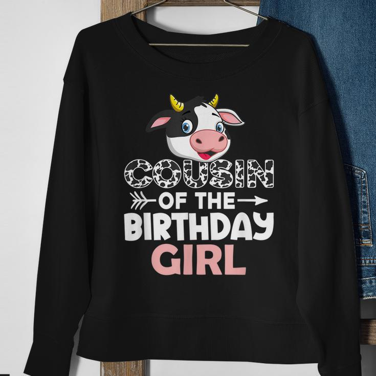 Cousin Of The Birthday Girl Cows Farm Cow Cousin Sweatshirt Gifts for Old Women