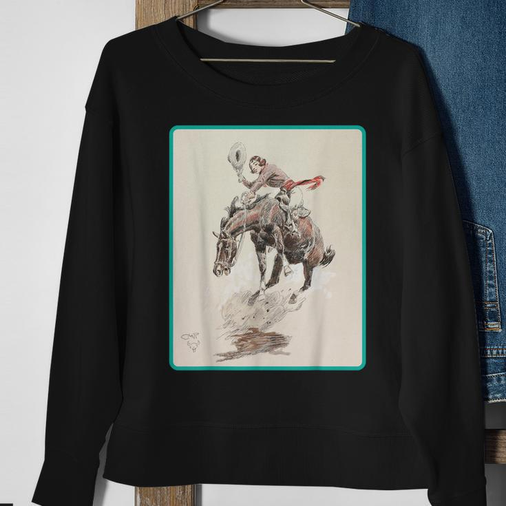 Cowgirl Cowboy Rodeo Horse Western Country Vintage America Sweatshirt Gifts for Old Women
