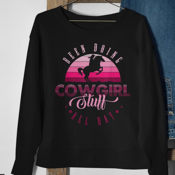Cowgirl In Texas Or Been Doing Cowgirl Stuff All Day Sweatshirt Gifts for Old Women