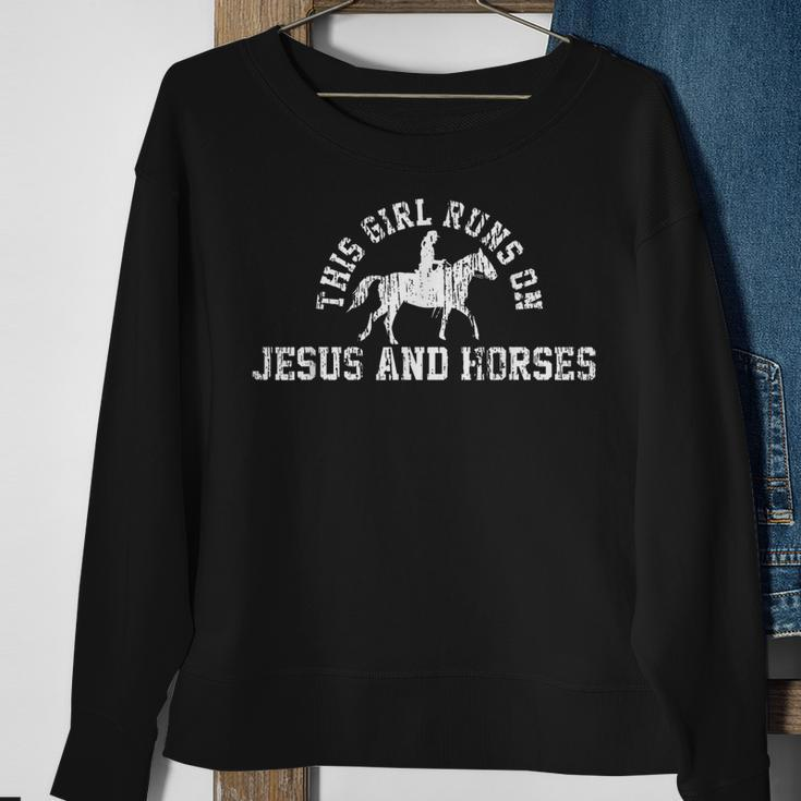 Cowgirl Vintage Jesus Horse Lover Christian Gift Sweatshirt Gifts for Old Women