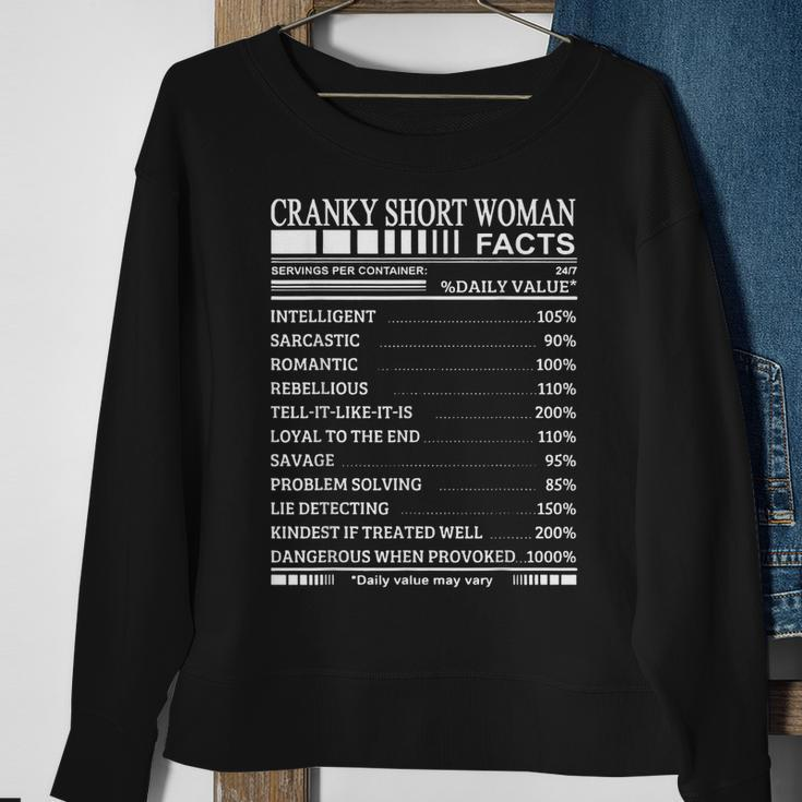 Cranky Short Woman Facts Servings Per Container Sweatshirt Gifts for Old Women