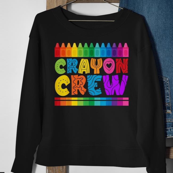 Crayon Crew Coloring Artistic Drawing Color Sweatshirt Gifts for Old Women