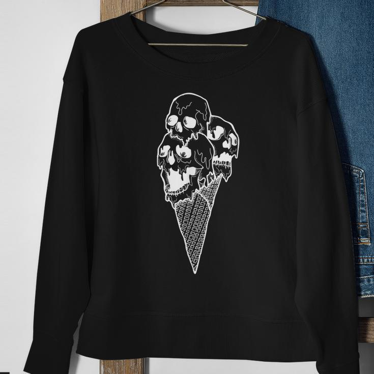 Creepy Skulls Icecream Horror Halloween Halloween Sweatshirt Gifts for Old Women