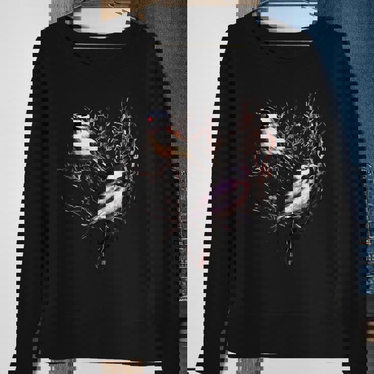 Cute Black Capped Chickadees In Branches Sweatshirt Gifts for Old Women
