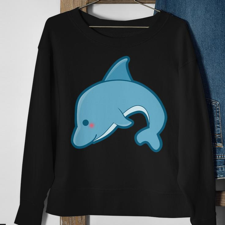Cute Dolphin Aquatic Animals Marine Mammal Dolphin Trainers Sweatshirt Gifts for Old Women