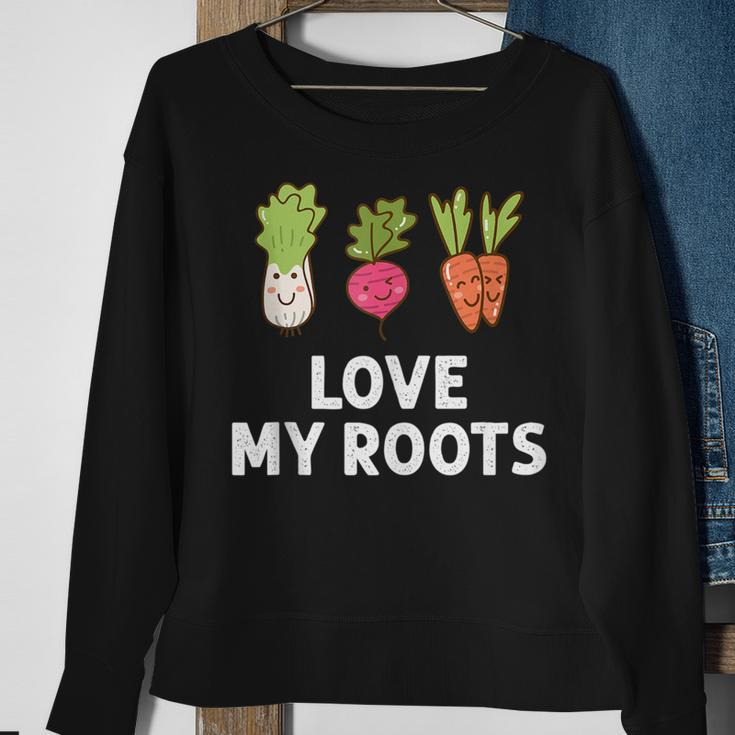Cute I Love My Roots Toddler Root Vegetables Gardening Gardening Funny Gifts Sweatshirt Gifts for Old Women