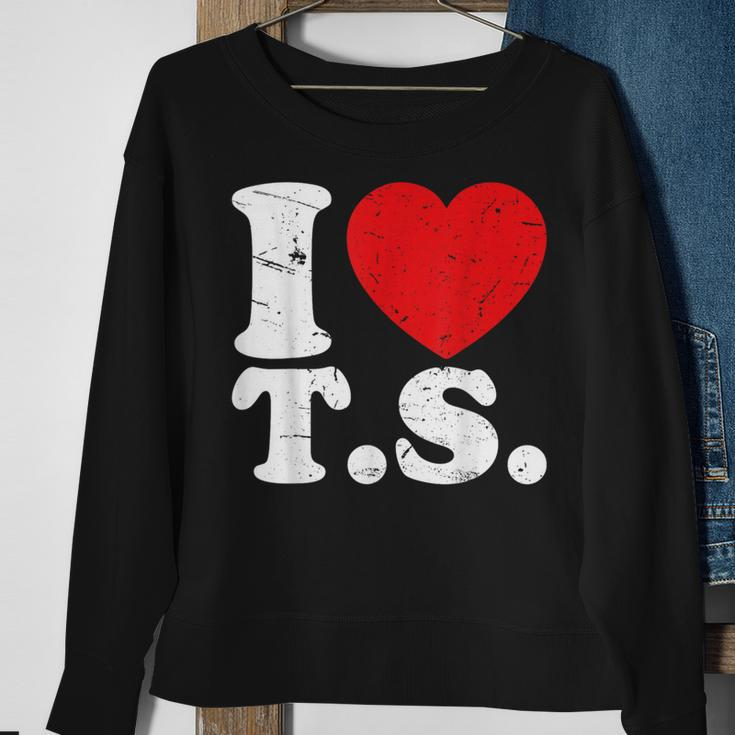 Cute Red Heart I Love TS Sweatshirt Gifts for Old Women