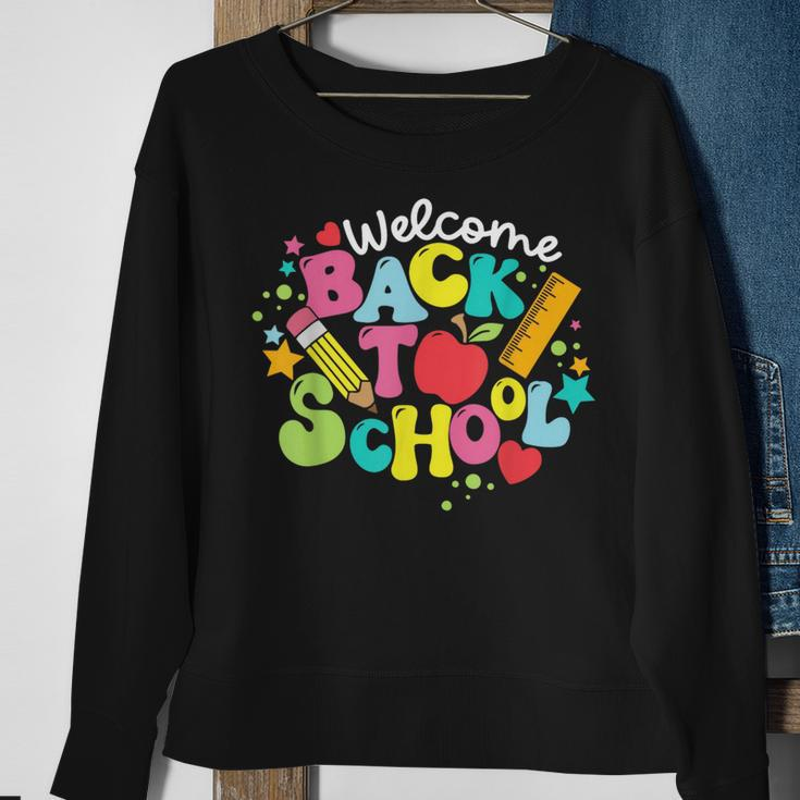 Cute Welcome Back To School Class Teaching Student Education Sweatshirt Gifts for Old Women