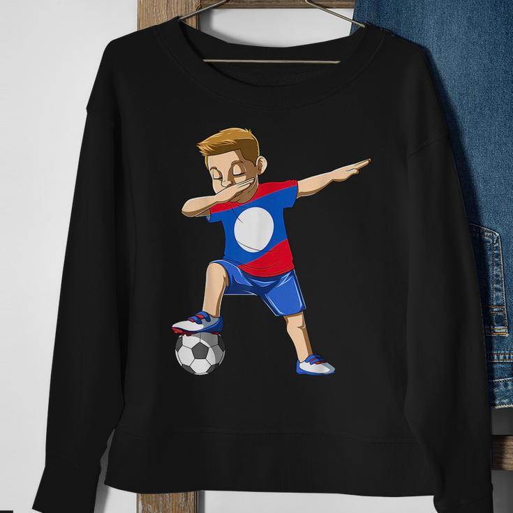 Dabbing Soccer Boy Laos Jersey Lao Sweatshirt Gifts for Old Women