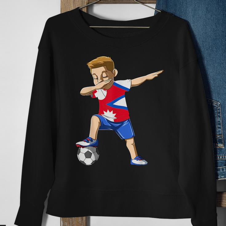 Dabbing Soccer Boy Nepal Jersey Nepalese Sweatshirt Gifts for Old Women