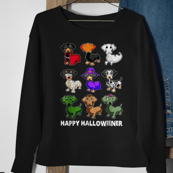 Dachshund Happy Halloweiner Halloween Dogs Lover Sweatshirt Gifts for Old Women