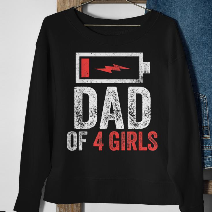 Dad Of 4 Girls Gift From Daughter Fathers Day Birthday Gift For Mens Sweatshirt Gifts for Old Women