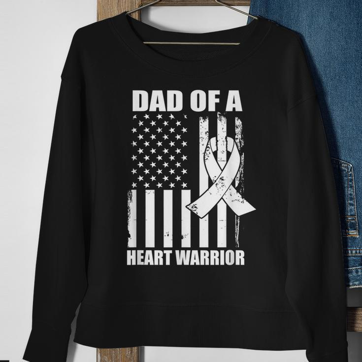 Dad Of A Heart Warrior Heart Disease Awareness Sweatshirt Gifts for Old Women