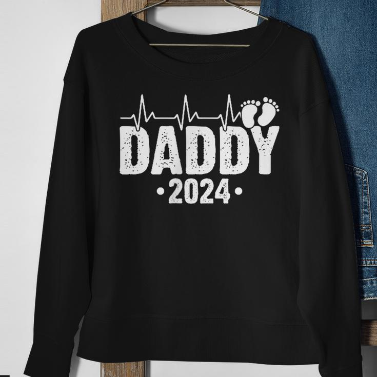Daddy 2024 Heartbeat Daddy To Be New Dad First Time Daddy Sweatshirt Gifts for Old Women
