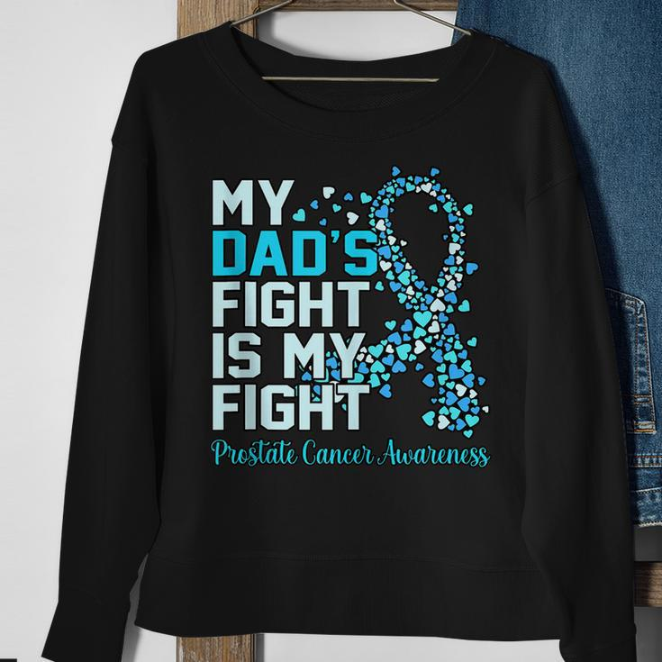 Dads Fight Is My Fight Prostate Cancer Awareness Graphic Sweatshirt Gifts for Old Women