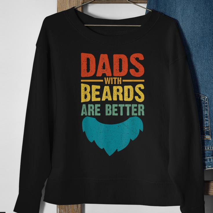 Dads With Beards Are Better Vintage Funny Fathers Day Joke Sweatshirt Gifts for Old Women