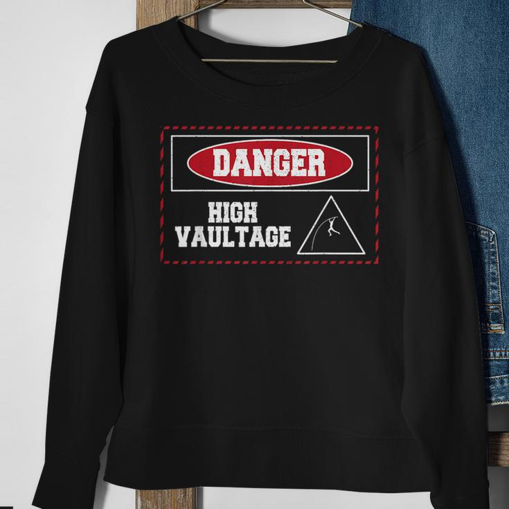 Danger High Vaultage Pole Vault Track And Field Jumping Sweatshirt Gifts for Old Women