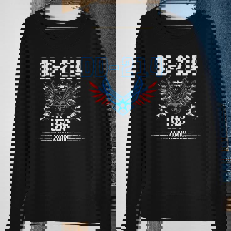 Dd-214 Us Air Force Alumni Us Flag Usaf Proud Air Force Sweatshirt Gifts for Old Women