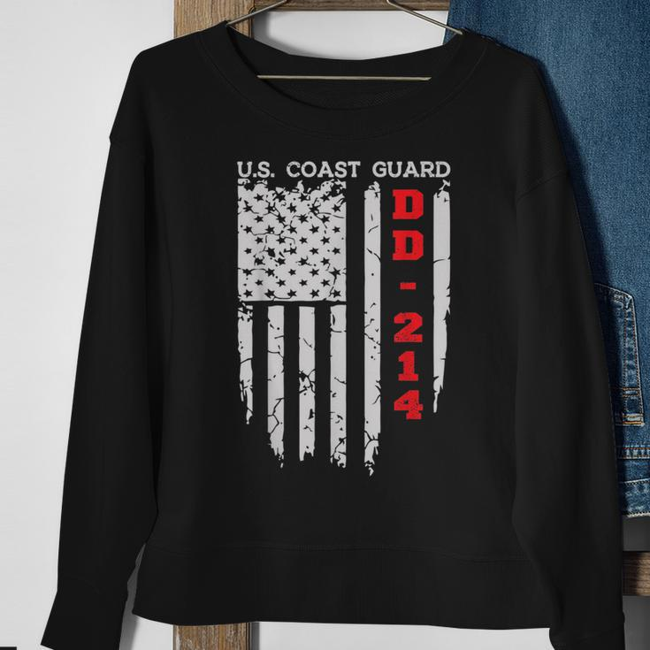 Dd214 Us Coast Guard Alumni Uscg American Flag Sweatshirt Gifts for Old Women