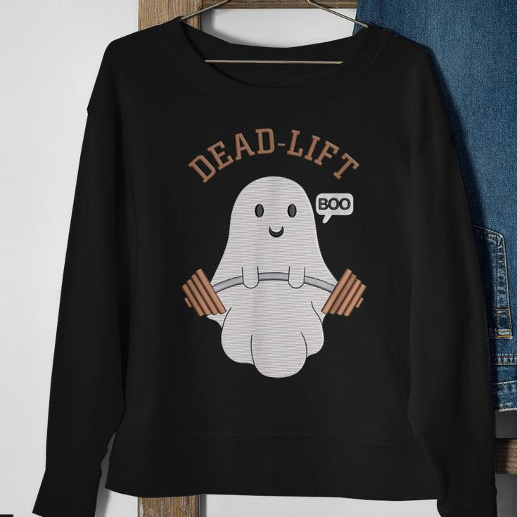 Dead Lift Embroidery Ghost Halloween Cute Boo Gym Weights Sweatshirt Gifts for Old Women