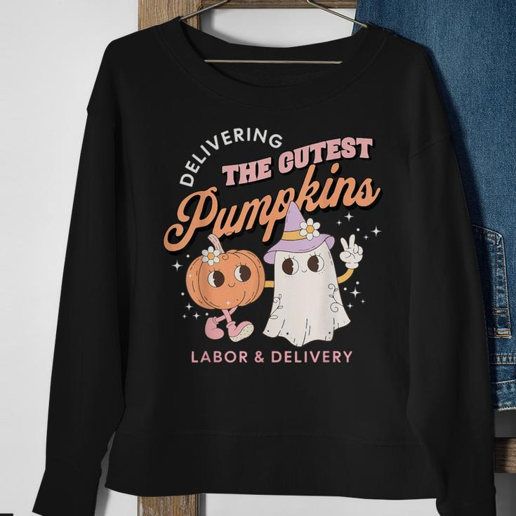 Delivering The Cutest Pumpkins Labor & Delivery Halloween Sweatshirt Gifts for Old Women