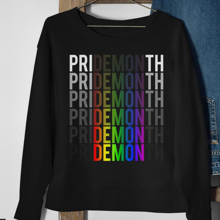 Demon Pride Month Lgbt Gay Pride Month Transgender Lesbian Sweatshirt Gifts for Old Women