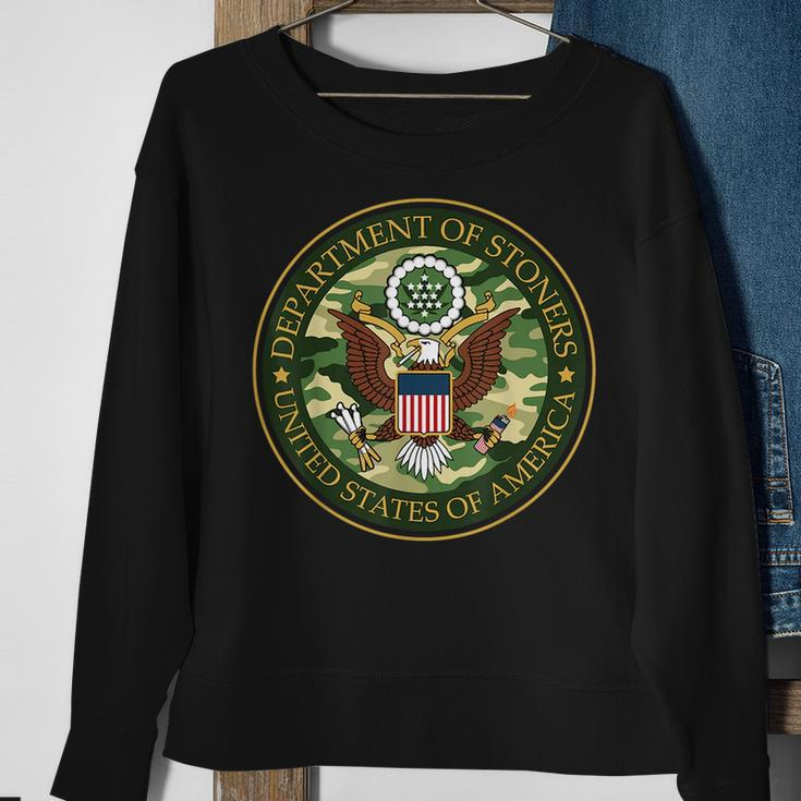 Department Of Stoners Funny Weed Cannabis Pot America Usa Sweatshirt Gifts for Old Women